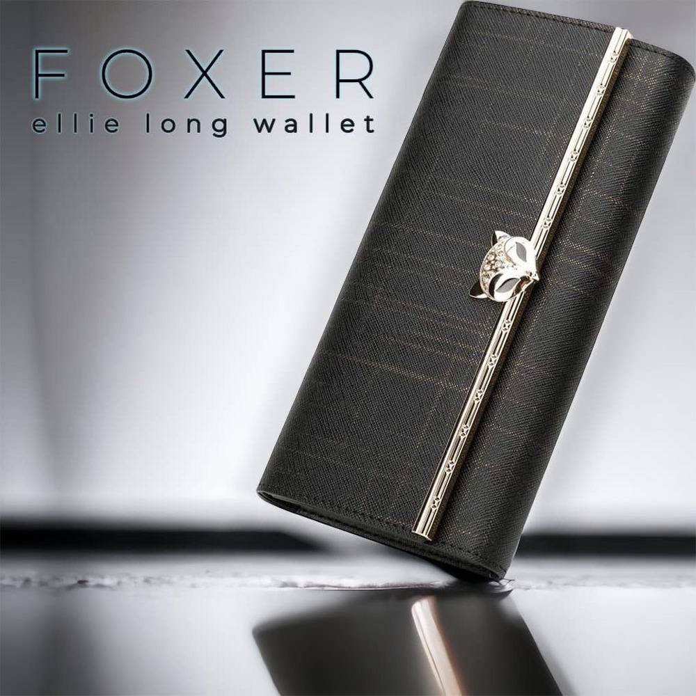 Nwt Foxer Ellie Long Wallet in Black - an Elegant & Classic Design